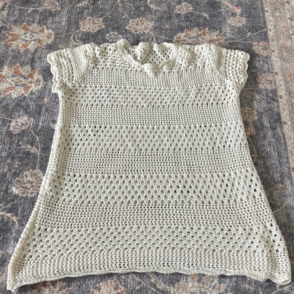 Cream Crochet Knit Top, Amazon